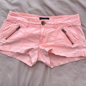 American Eagle peach/coral color stretch shorts. Size 2